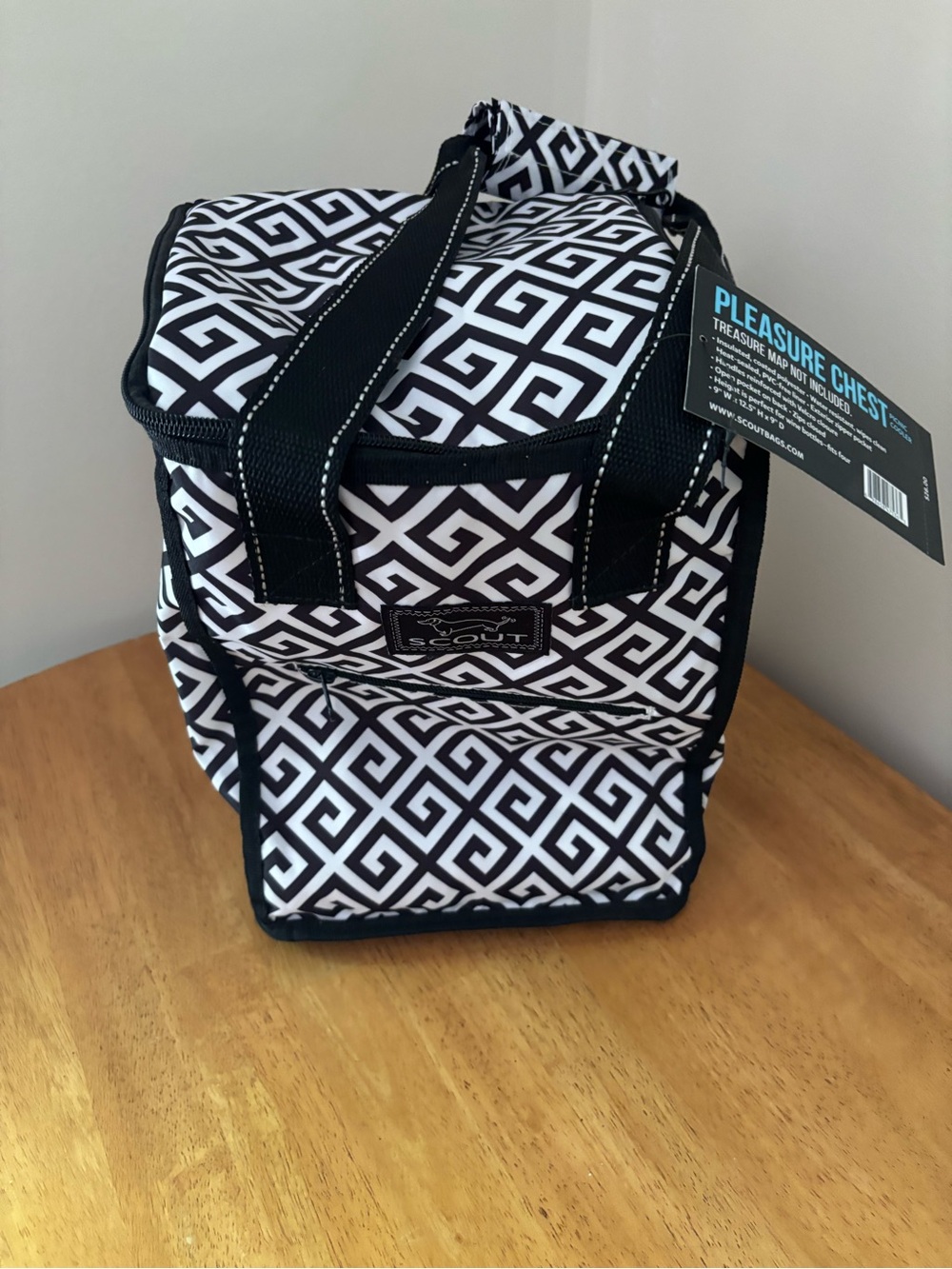 Scout Black & White Greek Key Insulated Lunch Tote